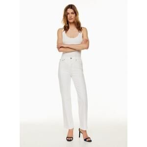 Aritzia Women's White Denim Forum The Arlo Hi-rise Straight Jeans Size 28